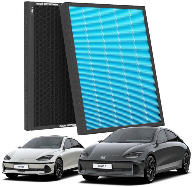 1+1 PM 0.3 에어컨필터 활성탄 블루 초미세먼지, 2개, 아이오닉6 [FCP-17]