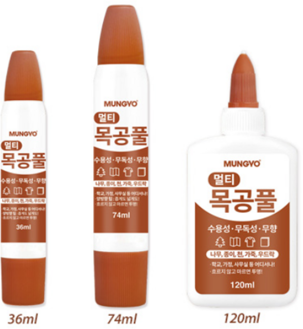 문교 목공풀 마르면 투명해지는 멀티목공풀 다용도풀 풀, 74ml