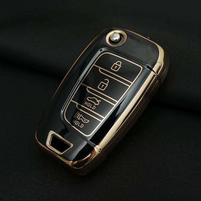 현대 투싼IX 엑센트 아반떼 호환 스마트 차 키케이스 키홀더 TPU 키커버 리모컨, TA61(4버튼), 블랙