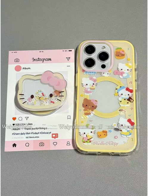 수현이네 갤럭시 키티 호환 케이스 움직이는 쉐이커 맥세이프 마그네틱 그립 톡홀더 갤럭시 25울트라