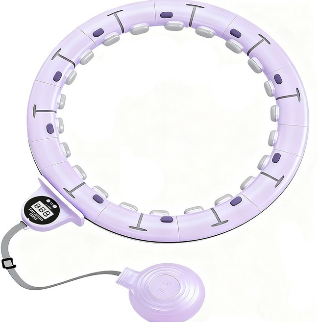 Boknight 떨어지지 않는 훌라후프 스마트 훌라후프 뱃살운동 카운팅, 도금 업그레이드 - 퍼플