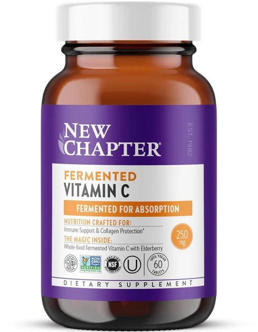 뉴챕터 발효 비타민 C 250mg 태블릿 60정, 뉴챕터 발효 비타민 C 250mg 태블릿 60정 134, 1개 - 쿠팡