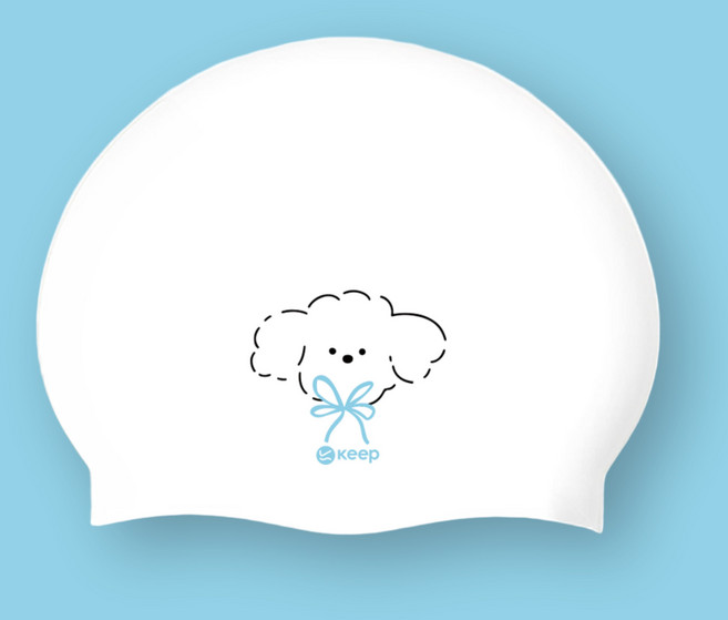 킵스위밍 폼폼토끼 퍼피 어린이 키즈 수모, 1개, 화이트