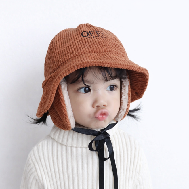 유아 아동 벙거지 모자 코듀로이 귀달이 뽀글이 키즈 방한모