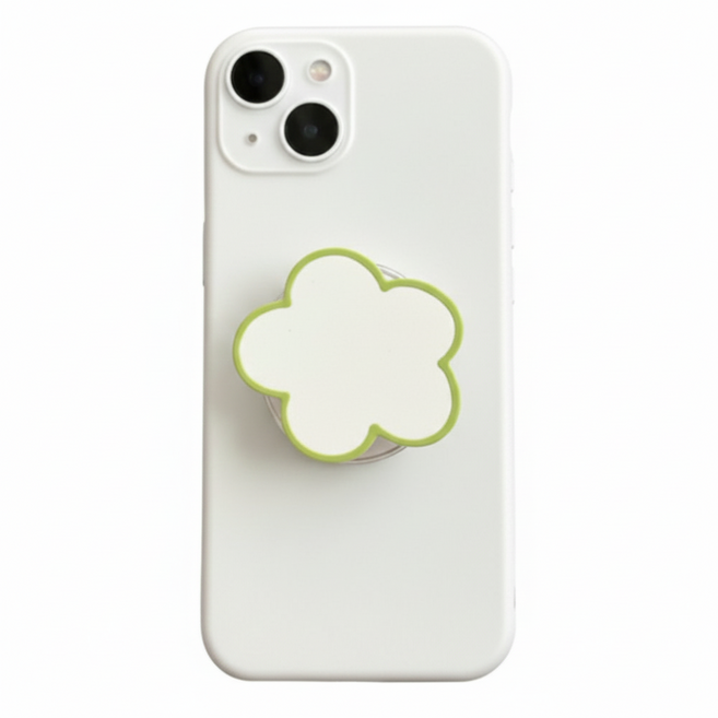 오브리움 거울 그립톡 스마트 거치대, 1개, 연두꽃