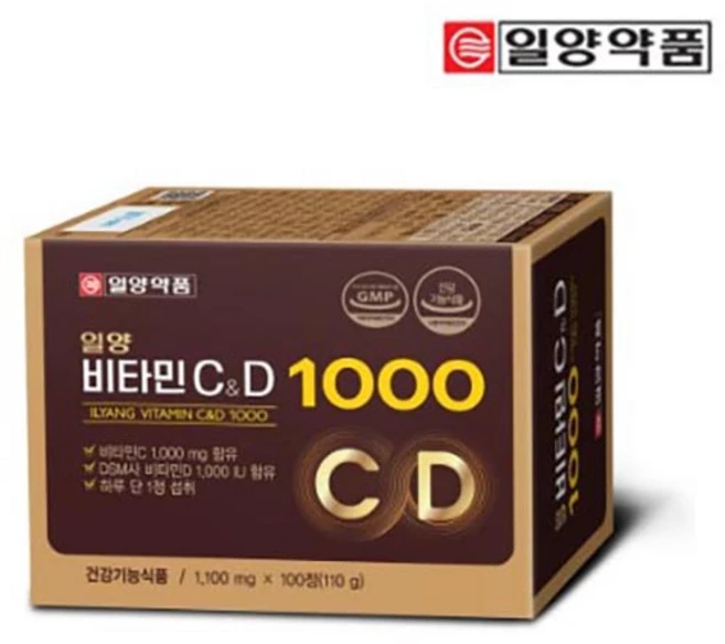 일양약품 일양비타민C앤D 1000, 100정, 1개 - 쿠팡