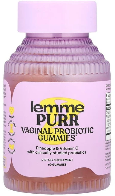 Lemme (레미) Purr 질 프로바이오틱 구미젤리 파인애플, 1개, 60정 - 쿠팡