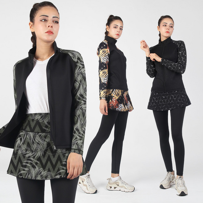 조이할리 롤리 피트니스 집업 자켓+치마레깅스 세트 여성 스포츠 운동복