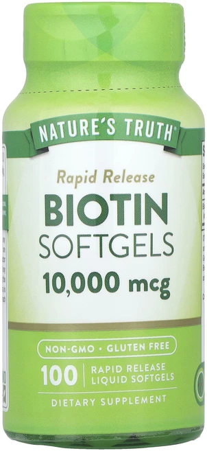 Nature's Truth 비오틴 10000mcg 속방형 액상 소프트젤 100정, NaturesTruth비오틴10000mcg속방형액상소프, 1개 - 쿠팡
