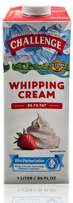 챌린지 동물성 휘핑크림 1L(베이커리 제빵 제과 생크림 케이크 카페)