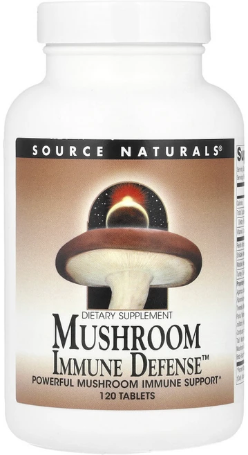소스네츄럴스 Mushroom Immune Defense 120정, One Color, 1병 - 쿠팡