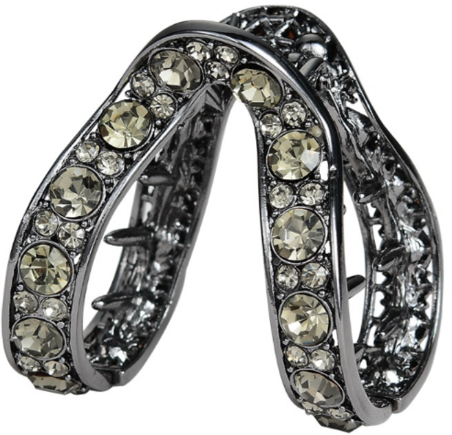 최대한Da 메탈 큐빅 집게핀 샤이닝 포니테일 V자형 집게핀