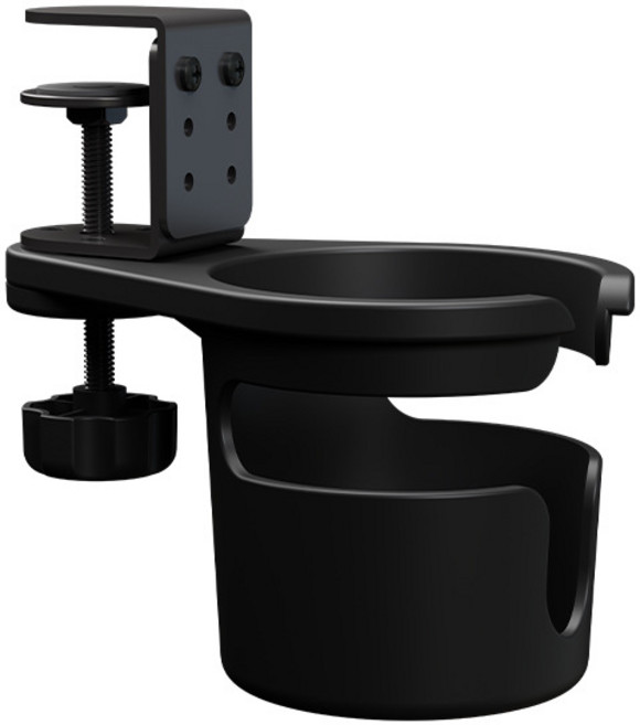 타니티니 무타공 회전형 책상 컵홀더 360도 회전가능 컵받침, 1개, 블랙