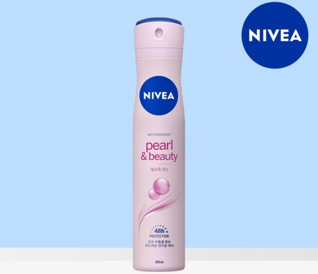 니베아 데오드란트 스프레이 펄앤뷰티, 200ml, 1개