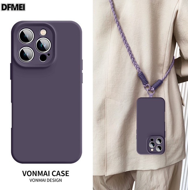 DFMEI 適用iphone17手機殼新款蘋果16promax液態硅膠帶掛繩全包防摔16e高級感2025蘋果16promax手機殼