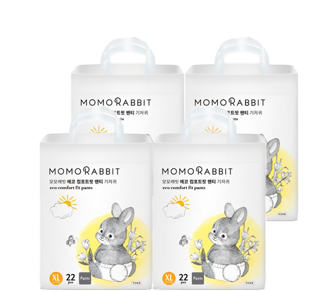 모모래빗 에코컴포트핏 팬티기저귀 유아용, 특대형(XL), 88매