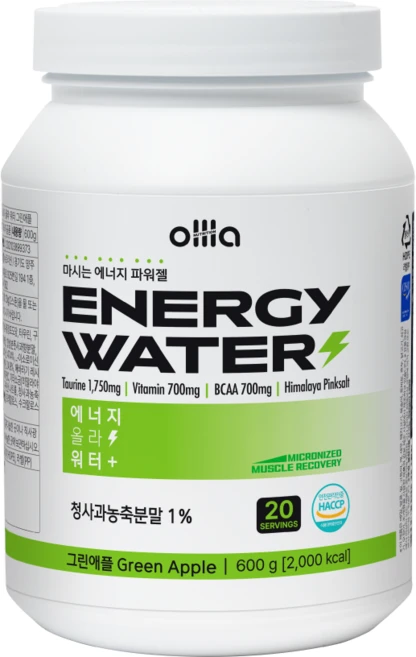 올라 에너지 워터 BCAA 마시는 파워젤 대용량 파인애플, 1개, 600g - 쿠팡