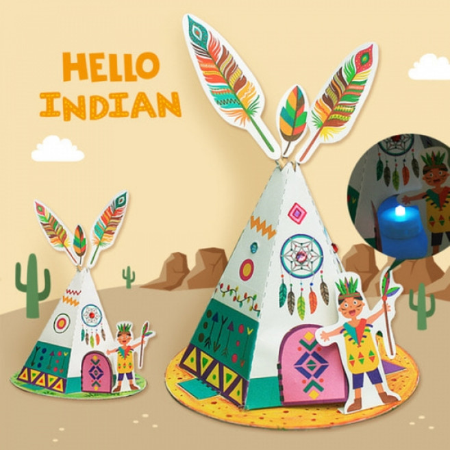 탑키드 [탑키드] 인디언 텐트 만들기(1인용)(LED미포함)