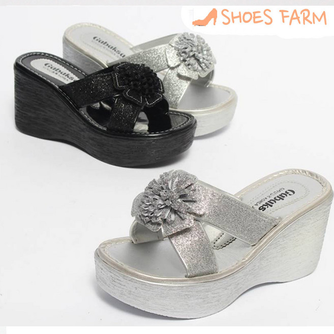 슈즈팜 국산 여성 슬리퍼 8.5cm 통굽슬리퍼 구두 사무실슬리퍼 HJ국화상굽