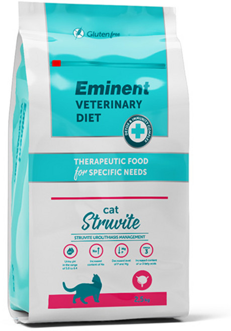 Eminent에미넌트 다이어트 캣 스트루바이트 고양이 요로결석 처방사료 2.5kg, Eminent[CAT] 에미넌트 다이어트 캣 스트루바이, 1개