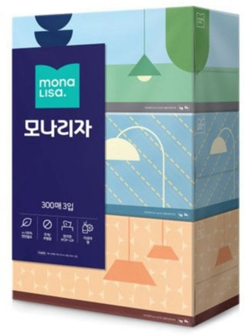 모나리자 벨라지오 미용티슈 아로마향 300매3입 1팩 프리미엄 화장지, 1, 300