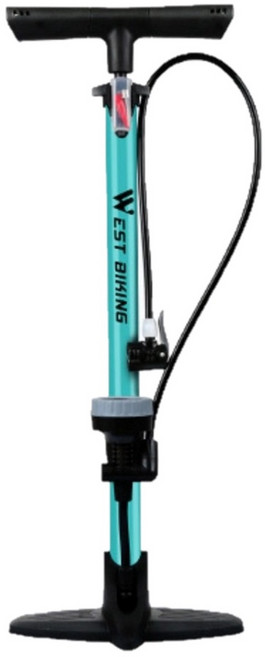 WEST BIKING 高壓落地式打氣筒 160PSI 11BAR 適用於公路車、跑車, 1個