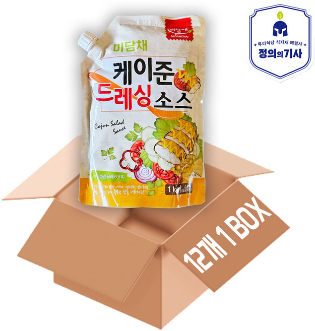 미담채 케이준 드레싱소스/치킨샐러드용 한박스, 1kg, 12개