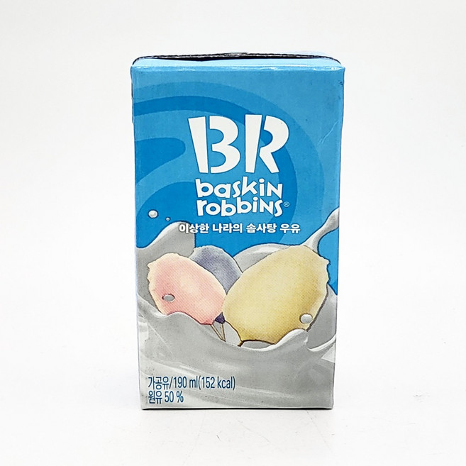 베스킨라빈스 우유 이상한나라의솜사탕, 190ml, 8개