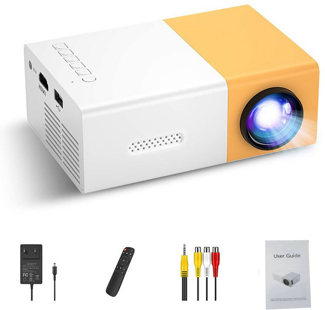 휴대용 소형 빔 프로젝터 가정용 유선 미러링 빔 프로젝터 1080P 170인치, GT-01