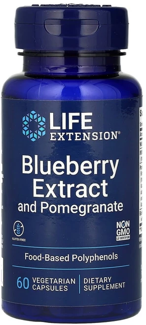 라이프익스텐션 블루베리 추출물 석류 베지테리안 캡슐, 1개, 60정 - 쿠팡