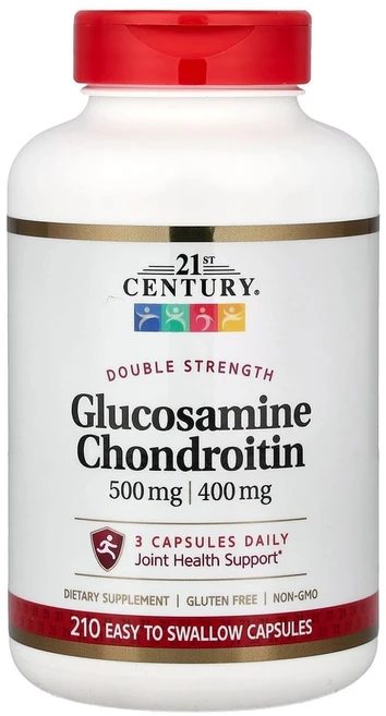 21세기센트리 더블 스트렝스 글루코사민 500mg 콘드로이틴 400mg 이지 투 스왈로우 캡슐, 1개, 210정 - 쿠팡