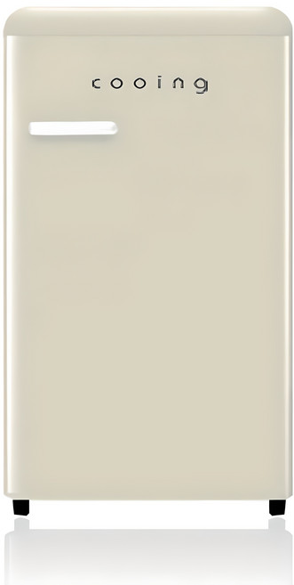 쿠잉전자 레트로 92L 원도어 냉장고, 크림베이지, REF-S92C