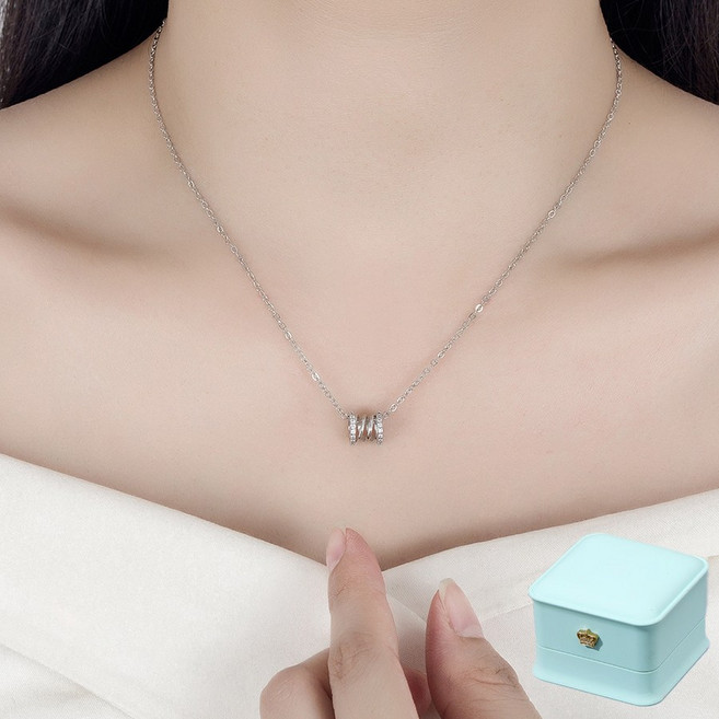 르떼르넬 JSNC012 Silver 웨이스트 스프링 여자 실버 로즈골드 목걸이 은목걸이