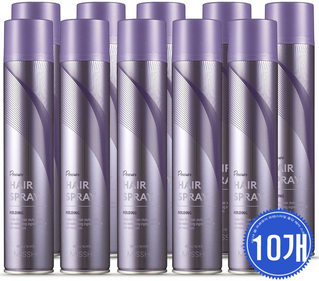 미샤 프로큐어 트랜스타일 홀딩 헤어 스프레이 초강력, 300ml, 10개