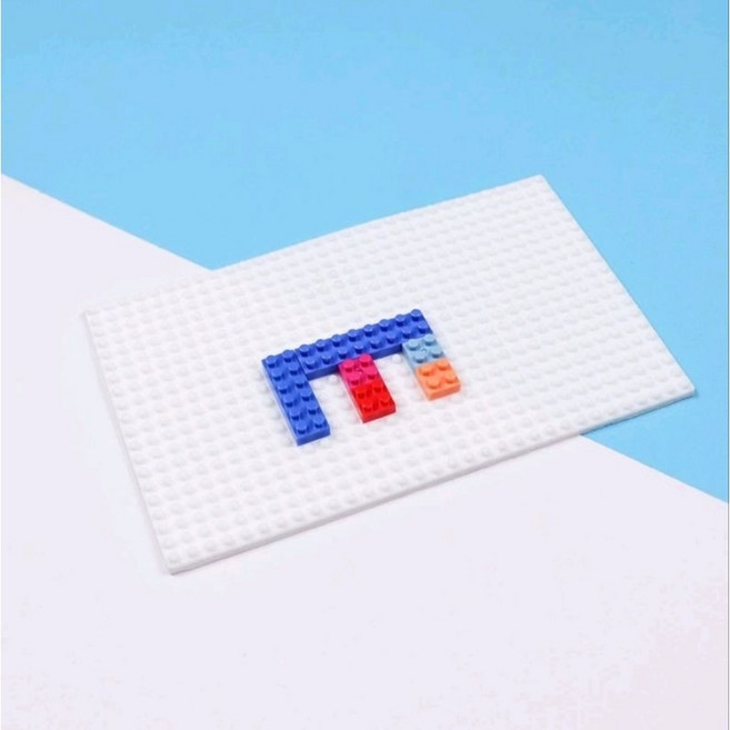 鑽石顆粒積木底板 適用於微型積木, 1個, 白色軟墊12*8公分, 白色