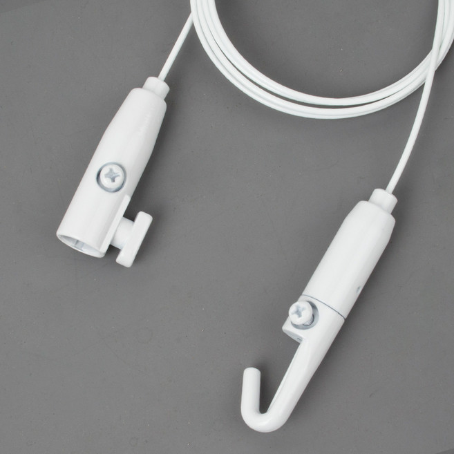 [철물인] 액자걸이 강력거북이 대 10kg용 화이트 - 간편레일 벽면용, 1개, 와이어2미터-화이트