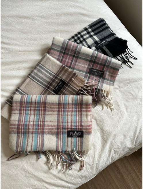 주니어 체크머플러 초등학생 고학년 겨울의류 목도리 스카프 부드러운 촉감