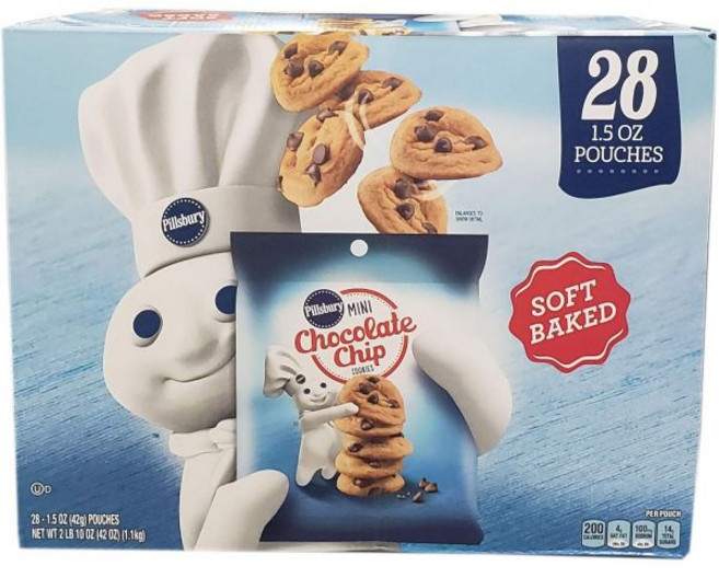 Pillsbury 초콜릿 쿠키 필스버리 미니 소프트 베이크드 칩 스낵 백 12개입, 컨페티, 1개, 42g