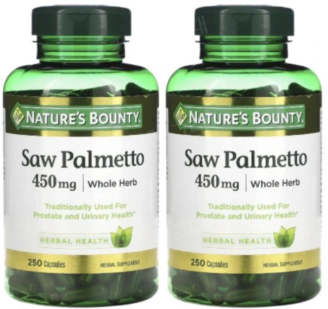 Nature's Bounty Saw Palmetto 250 Capsules 네이처스바운티 소팔메토 450mg 홀 허브 서플리먼트 프로스테이트 헬스 남성 영양제 250정 2팩, 2개 - 쿠팡
