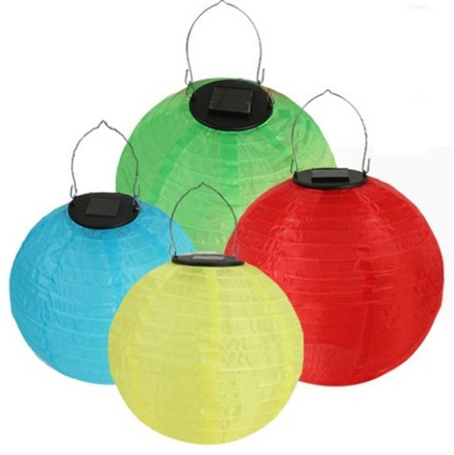 태양광 LED 연등 / 야외정원등 / 사찰등 / 풍등 / 소원등 30cm, 파랑