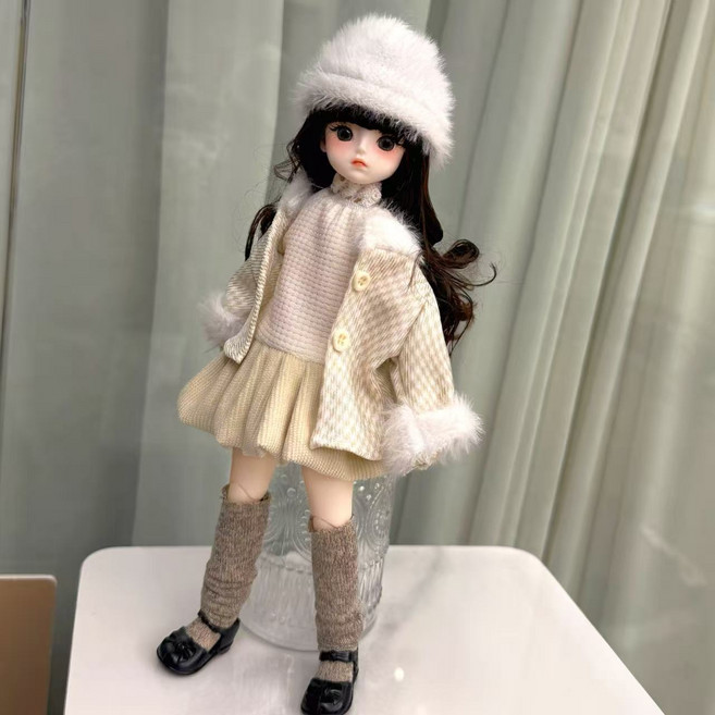 BJD 6分 30厘米 可愛洋娃娃 換裝玩具 套裝, 1個, 29CM.【桃曉酥】【衣服+鞋子+娃娃】整套娃娃29.99cm