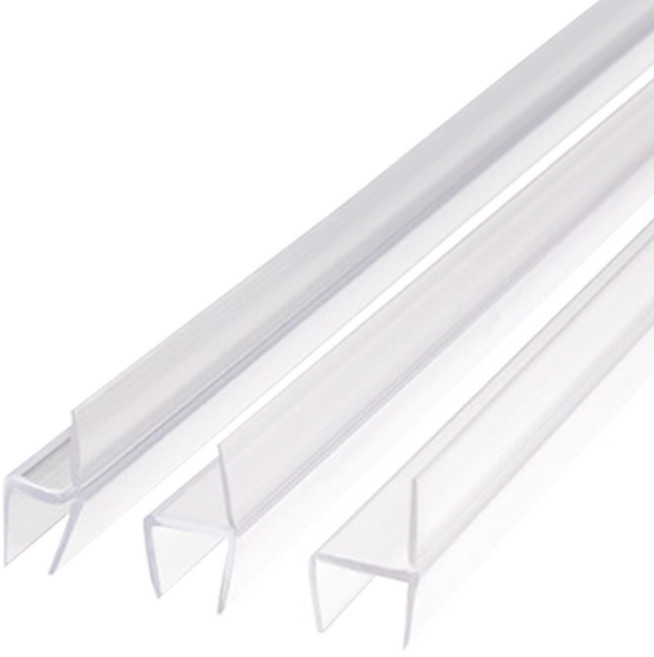 (재단가능) 일반 h형 프로파일(8 10 12mm용) 2.4M 샤워부스 물막이_욕실 화장실 유리문 하부 부속 욕실부속 샤워부스부속 바람 물 막이 물받이 물튐방지 유리쫄대, 8mm, 1개