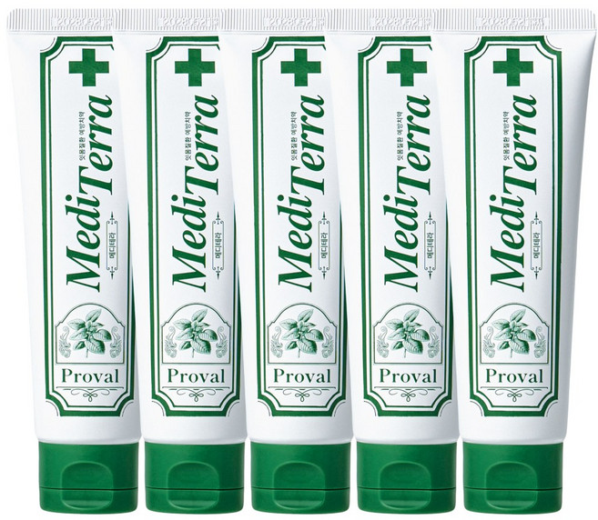 프로벨 메디테라 잇몸치약 특허성분함유 구취제거 불소 잇몸질환예방+제조사책임보험, 5개, 120g
