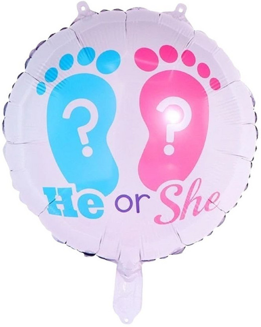 Party FUN 造型氣球, （18吋）He or She, 1個