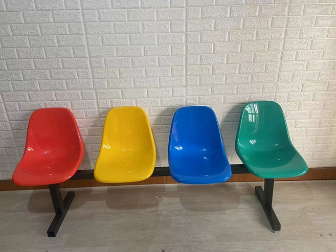 카페 대기용 의자 인스타 2인용 감성 스마일 벤치 병원 대기실 휴게실 등받이 맛집, 4인용 플라스틱 컬러