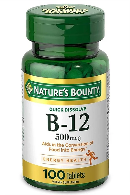 네이처스바운티 시아노코발라민 비타민 B12 500MG 100정, 1개, 1) 100 Count (Pack of 1) - 쿠팡