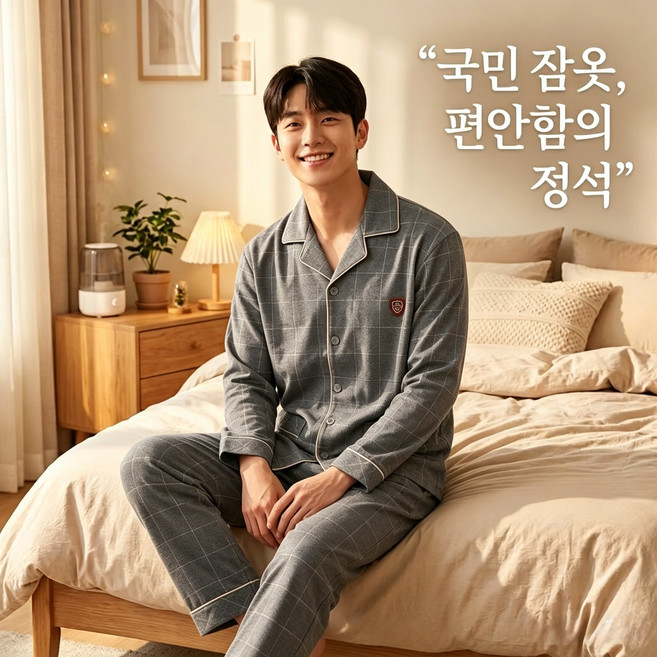 FvaBzon 남성 사계절 캐주얼 격자 파자마 루즈핏 편한 상하세트 홈웨어 베스트 셀러