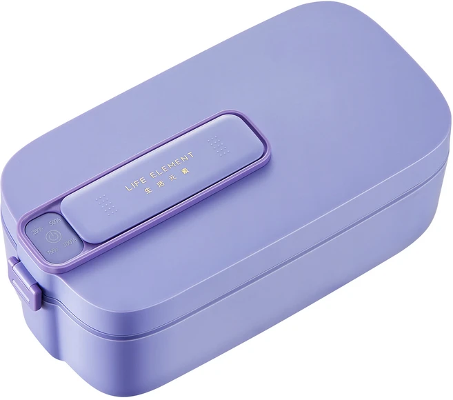 무선 전기 도시락 식품 용기 휴대용 워머 스테인리스 스틸 라이너 가열 상자 2200mAh 1L, [02] EU, 02 purple, 1개