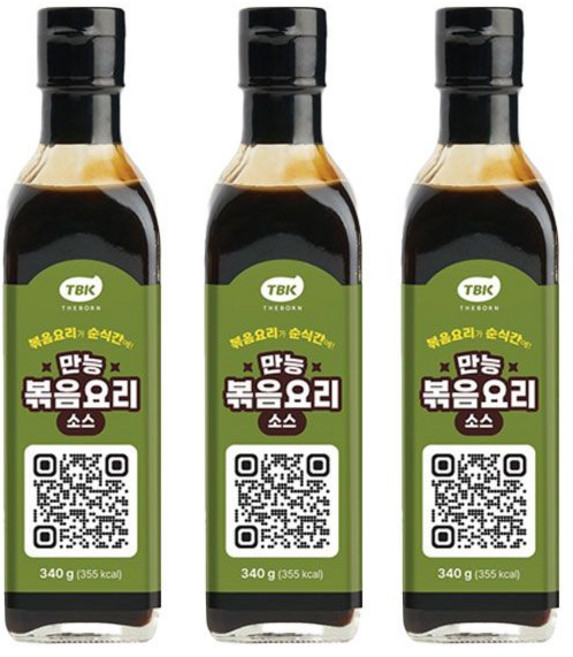 백쿡 백종원 만능 볶음요리 소스, 340g, 3개