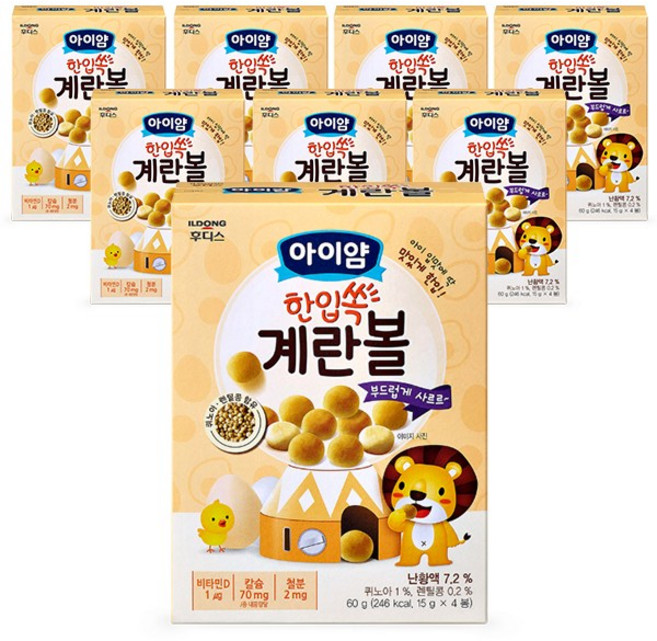 후디스 아이얌 한입쏙 계란볼, 8개, 60g, 계란맛